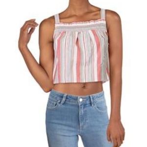 JOLT STRIPED ADJUSTABLE CROP TOP IN SIZE LARGE